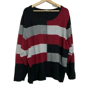 LAURA women multi color drop shoulder  long sleeve casual fall color trend